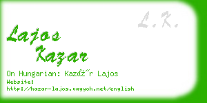 lajos kazar business card